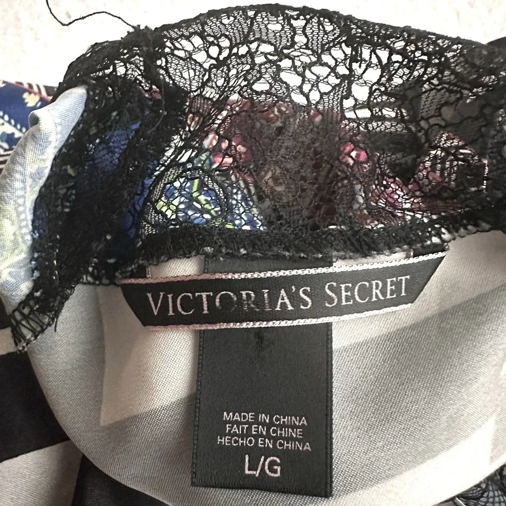 Victoria Secret large‎ L Patchwork Lace Babydoll Camisole Nightie Slip Dress